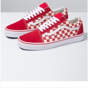 Vans Old School Primary Check Red/White SZ Men’s 9.5